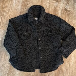 NWT GAP Girls Leopard Shirt Jacket Shacket